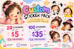 create custom digital and printable kawaii sticker packs
