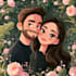 custom couple portrait romantic artistic illustration