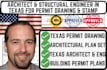 be texas architect structural engineer for permit drawings and engineer stamp