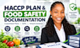 create a professional haccp plan and food safety documentation