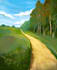 create a custom 2d environment or landscape illustration