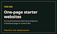build a modern one page website for your local business, US based studio