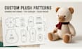 create custom plush toy sewing pattern stuffed animal pattern maker tech pack