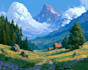 illustrate beautiful flat landscape illustration art
