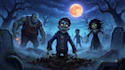 create a scary cartoon hallowen creepy video