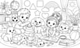 create educational coloring book illustrations for kids