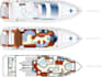create yacht deck plan and cabin layout drawing