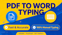 do fast PDF to word typing, data entry and copy typing work