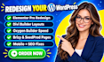 design redesign wordpress website with seedprod, oxygen, elementor, brizy, divi
