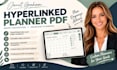 create a hyperlinked planner PDF with linked tabs and calendar navigation