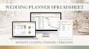a wedding planner spreadsheet, event tracker and google sheets template