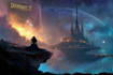 design a cinematic space opera sci fi book cover illustration