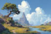 create fantasy landscape illustrations