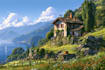 beautiful landscape illustration art
