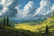 draw a fantasy landscape illustrations
