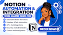 build notion automations, workspace, dashboard and CRM with make com