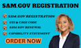 handle your samgov registration, uei, cage code and renewal