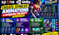 create spine2d animations, spine pro visual effect, integrate for unity for game