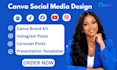 design canva social media posts, reels, editable templates, carousel post design