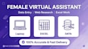be your female virtual assistant for fast data entry and web research