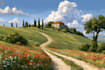 illustrate beautiful flat landscape illustration art