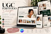 design a ugc portfolio, ugc creator website, and canva website
