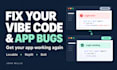 build, design and fix your vibe code web app, website, bugs on lovable base44