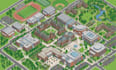 design custom campus map, school map, park map and facility wayfinding map