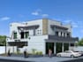 remodel mix use building layout, 3d elevation design, retail ground floor render