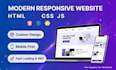 create a modern responsive website in html css javascript
