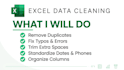 clean and organize messy excel data and remove duplicates