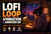 create lofi loop animation cozy illustration and animated GIF
