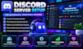 setup a professional custom discord server with roles, channels and bot setup