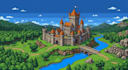 create pixel art game title screen background logo banner and rpg game assets