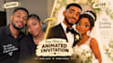create wedding invitation caricuture video save the date video with animation