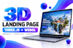 create 3d landing page website 3d animated website three js webgl 3d immersive