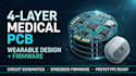 design 4 layer medical wearable pcb, schematic and embedded firmware