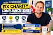 fix UK charity compliance issues, charity commission and hmrc errors
