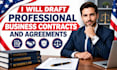 draft professional business contracts and agreements
