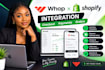 build integrate whop shopify integration, payment gateway, checkout bug fixes
