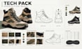 create factory ready shoe tech pack for sneakers
