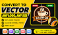 do vector tracing convert logo or image to vector file in 1 hour