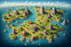 draw a fantasy map with digital watercolours