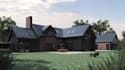 visualize small house interior, uk brick building, exterior render for homeowner