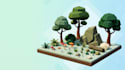 create roblox low poly environment assets, nature props, trees and rocks