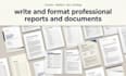 write and format professional reports and documents