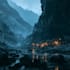 make a professional landscape concept art in painterly style