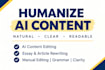 humanize ai content, rewrite essays and articles manually