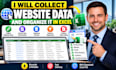 collect website data and organize it in excel