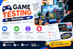 test and review your game, app testing test multiplayer pc game